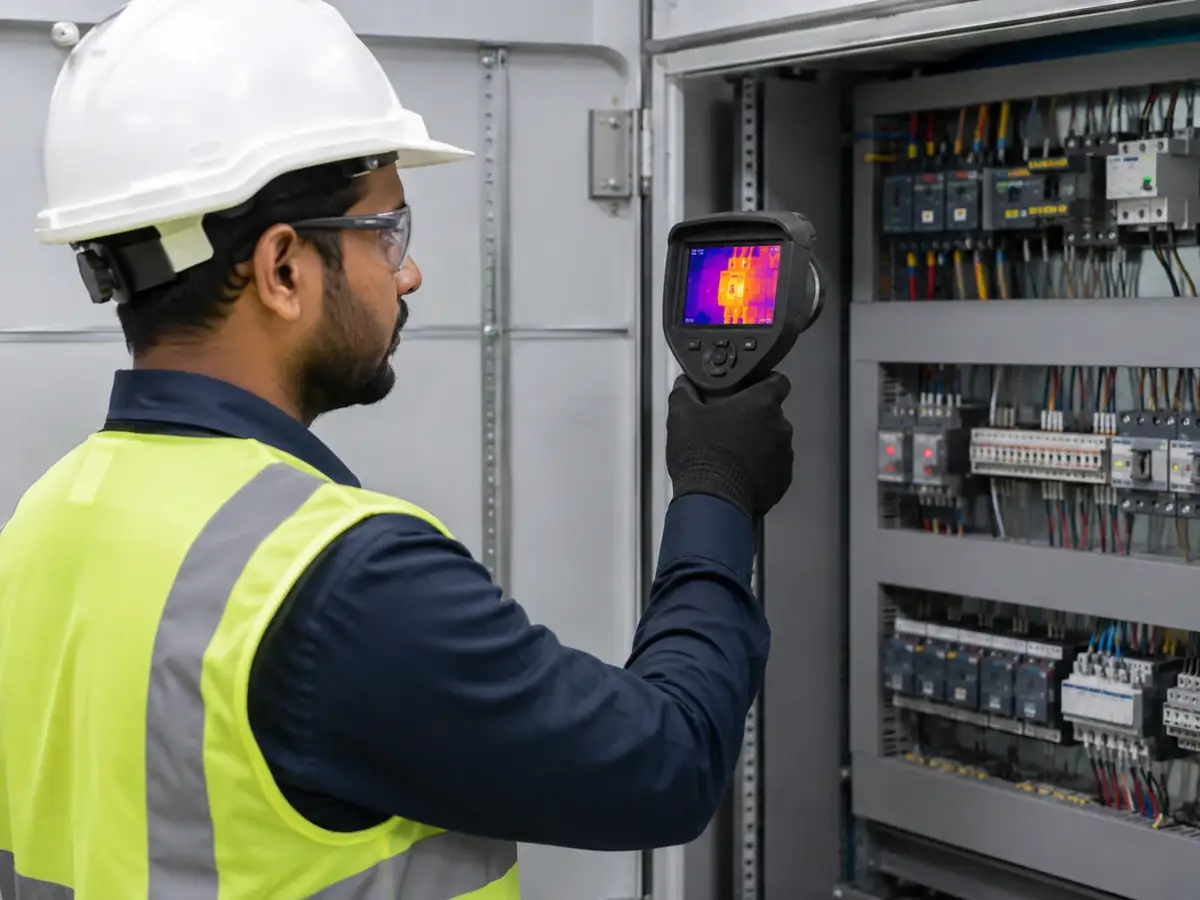 Electrical thermography inspection of a distribution panel